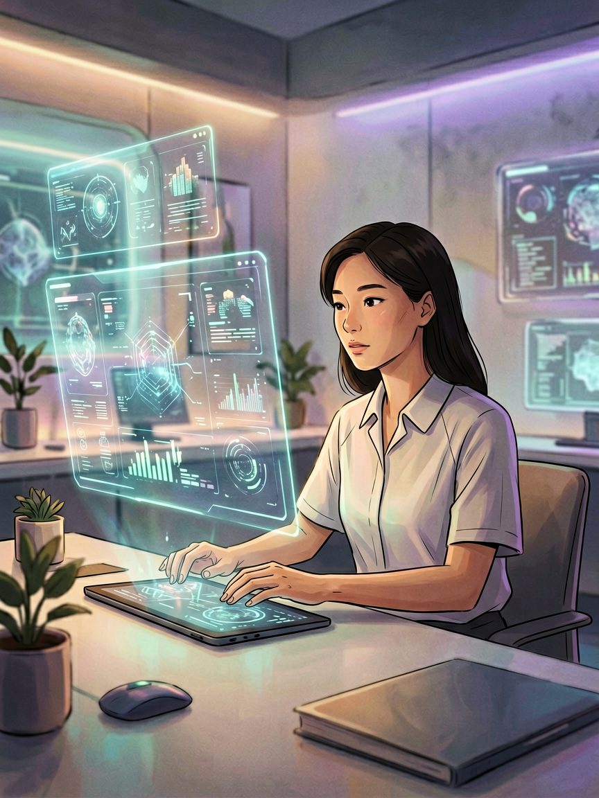 AI comic creation scene, creat