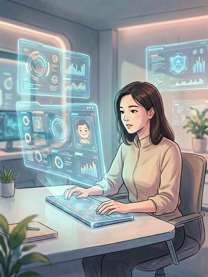 AI comic creation scene, creat