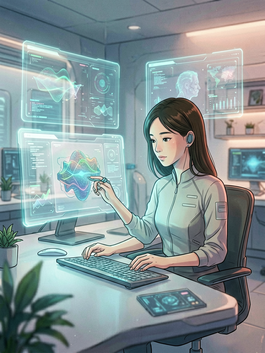 AI comic creation scene, creat
