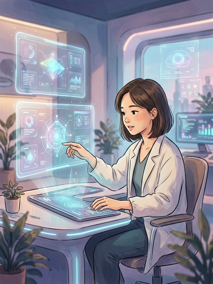 AI comic creation scene, creat
