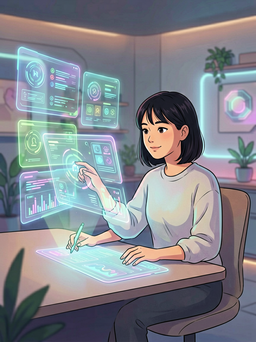 AI comic creation scene, creat