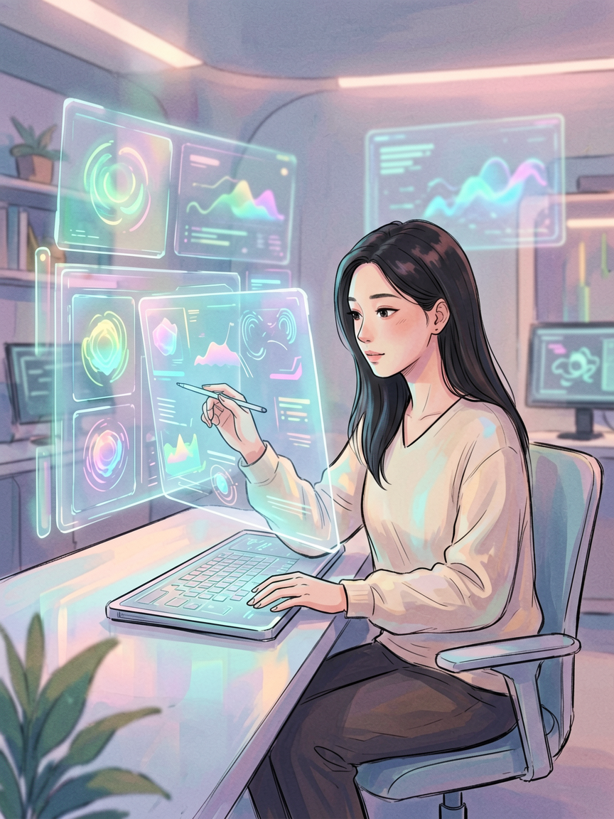 AI comic creation scene, creat
