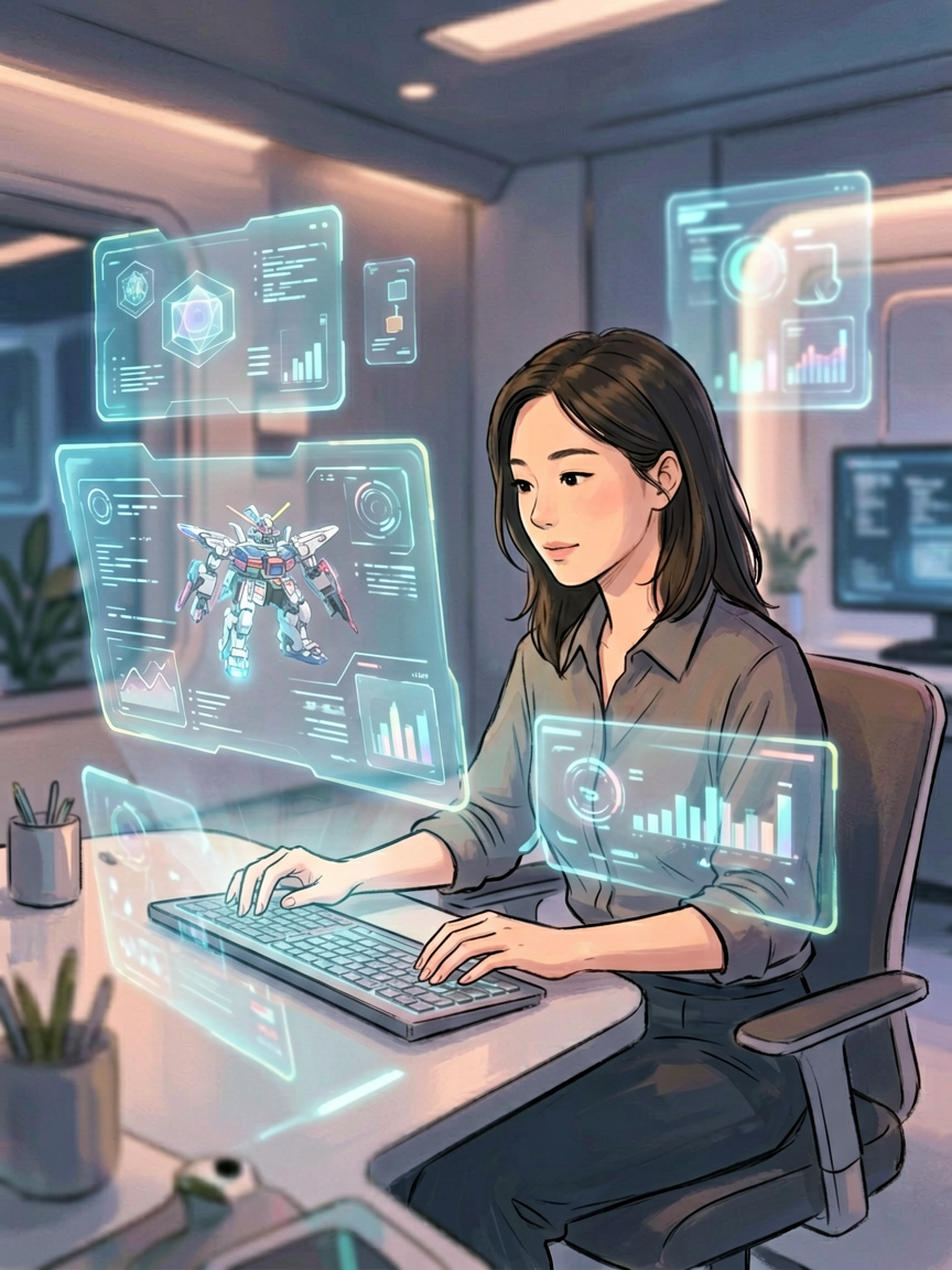 AI comic creation scene, creat