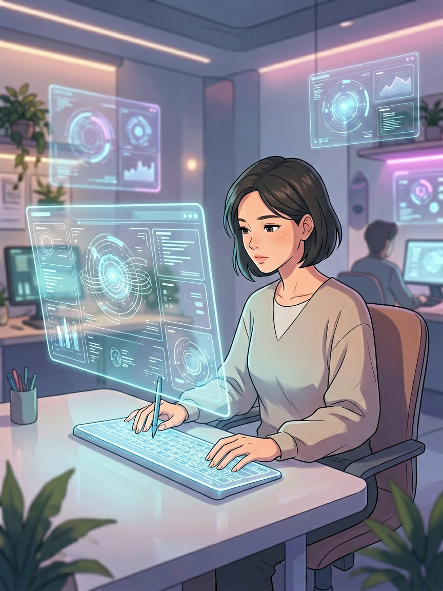 AI comic creation scene, creat