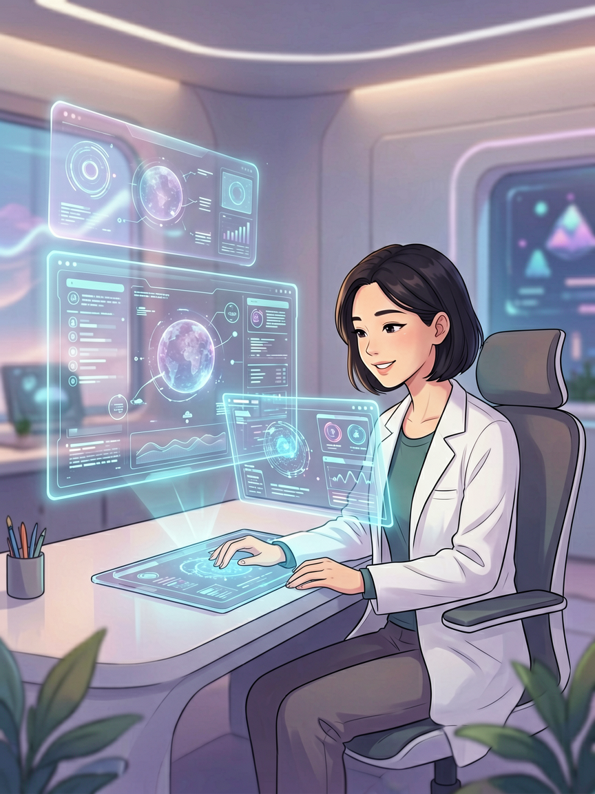 AI comic creation scene, creat