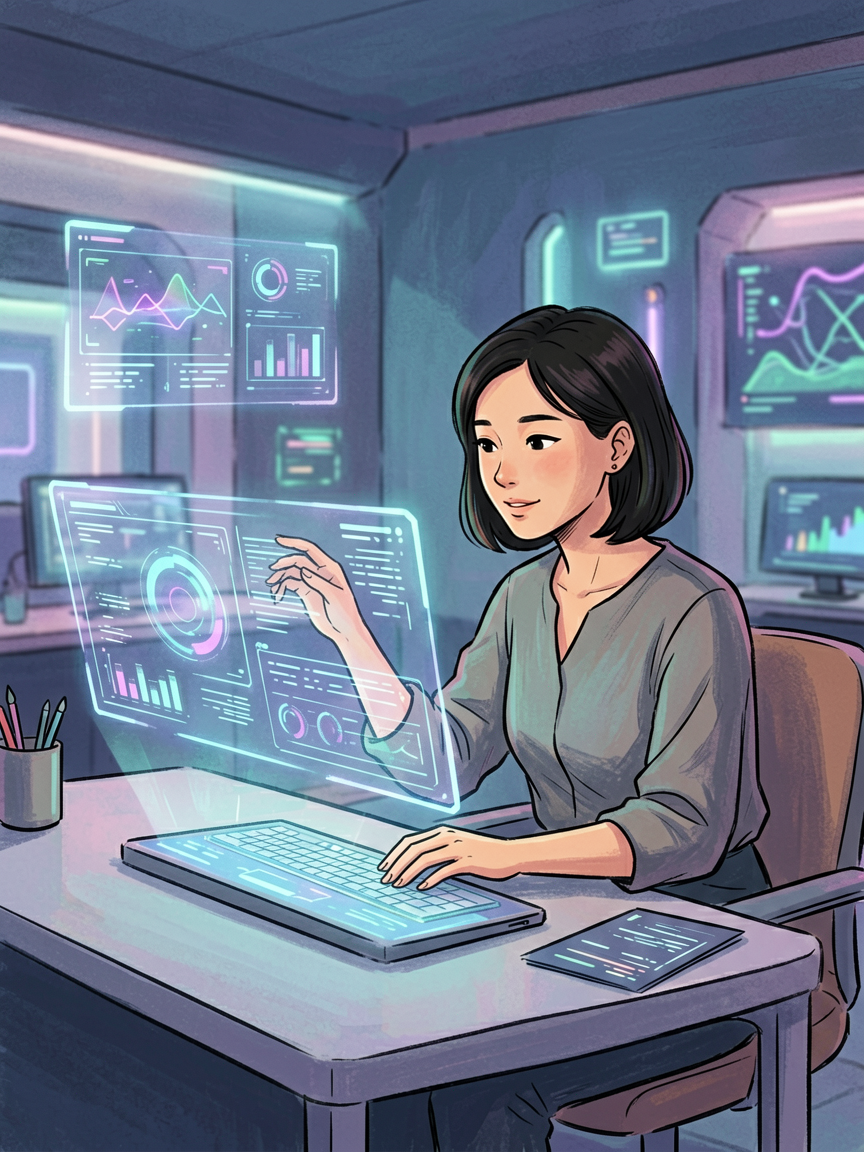 AI comic creation scene, creat