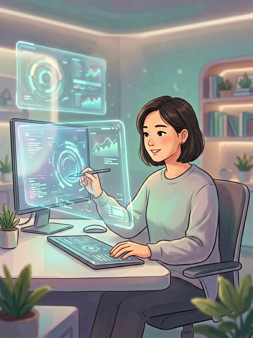 AI comic creation scene, creat
