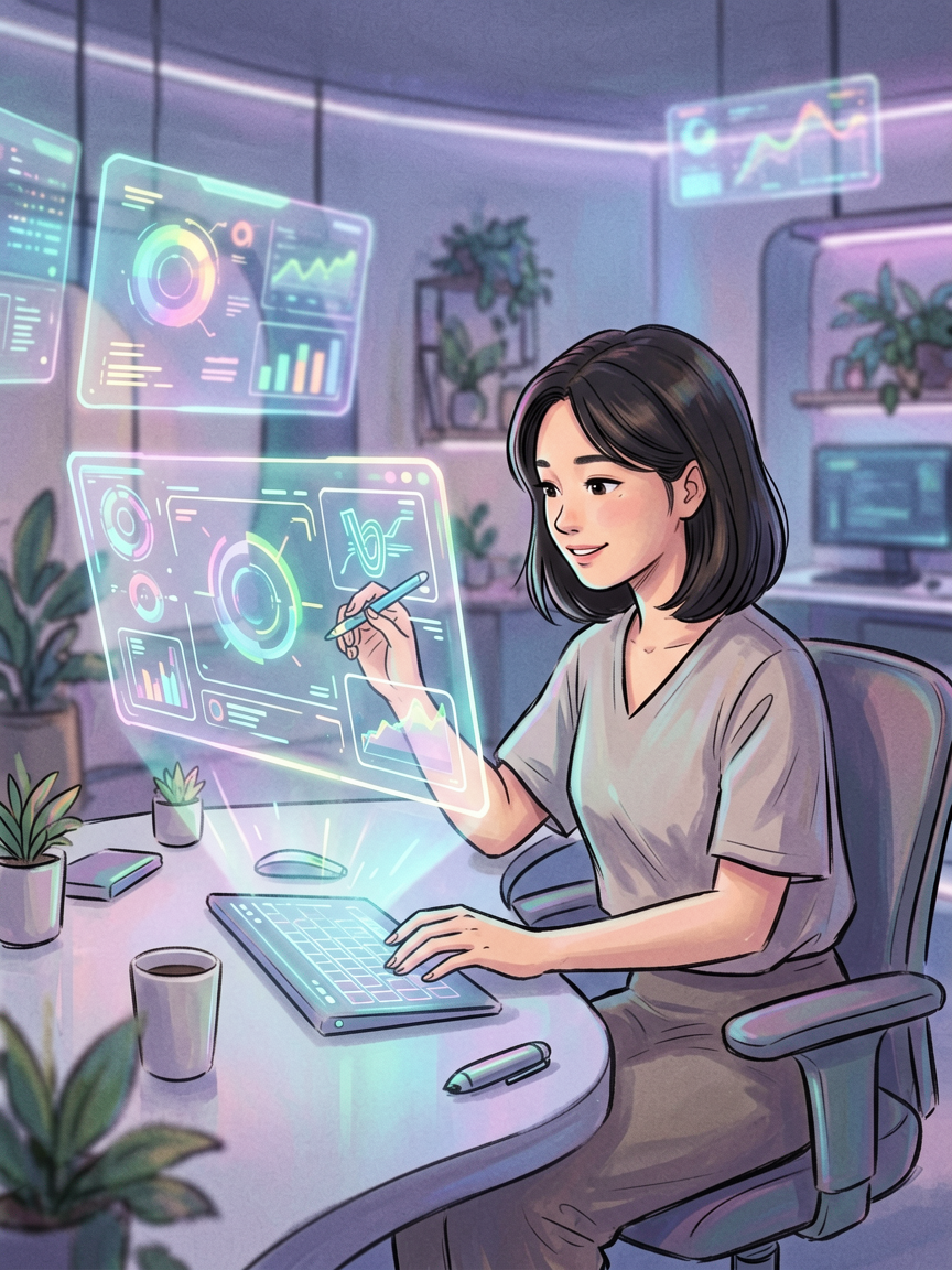 AI comic creation scene, creat