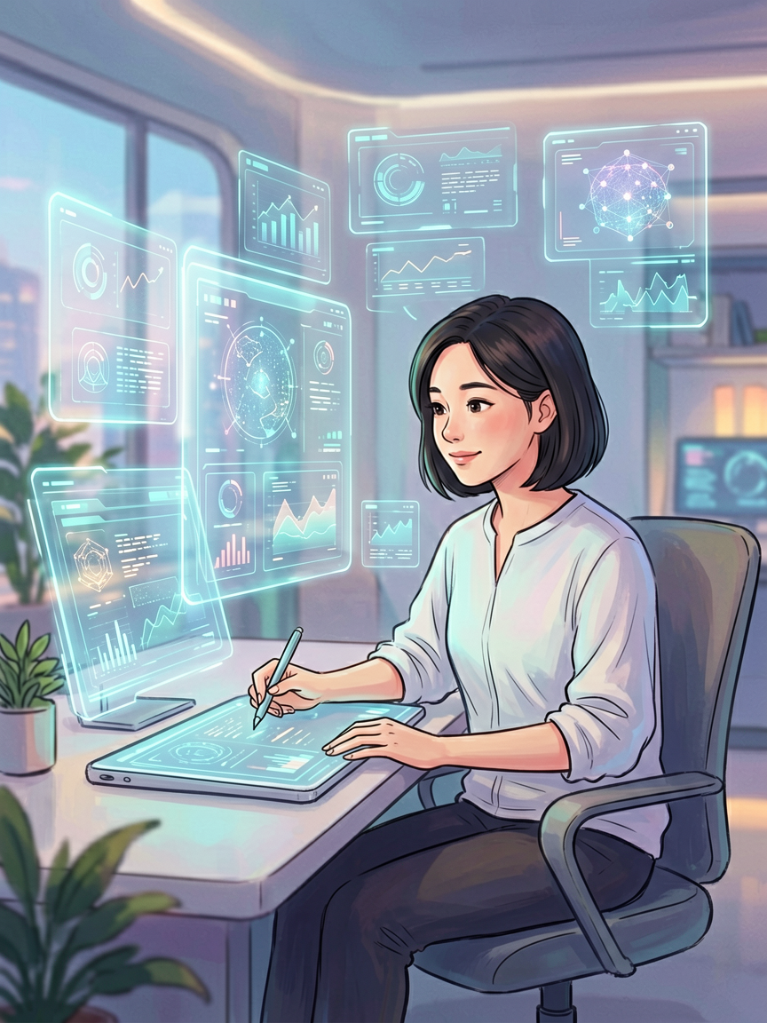 AI comic creation scene, creat