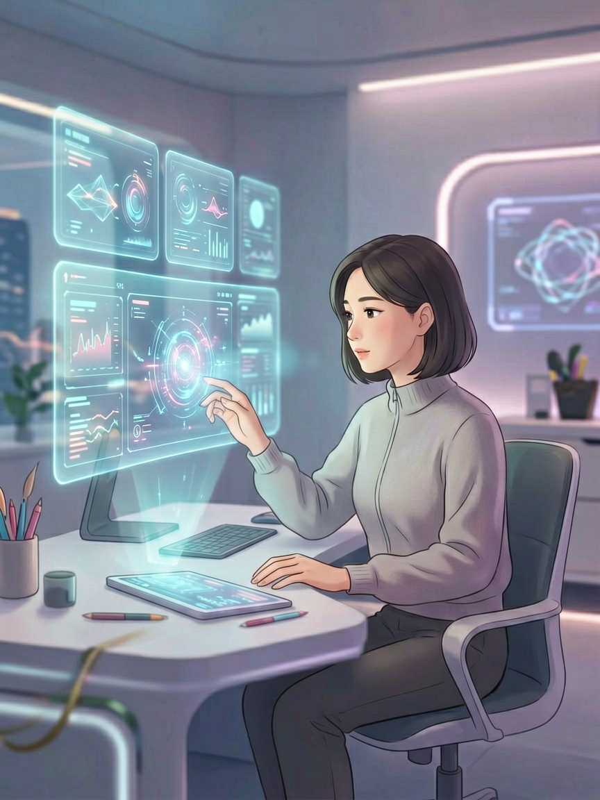 AI comic creation scene, creat