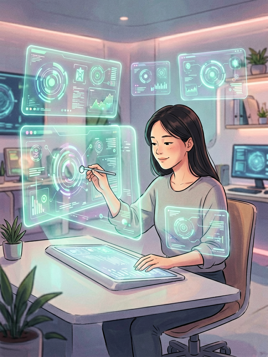 AI comic creation scene, creat