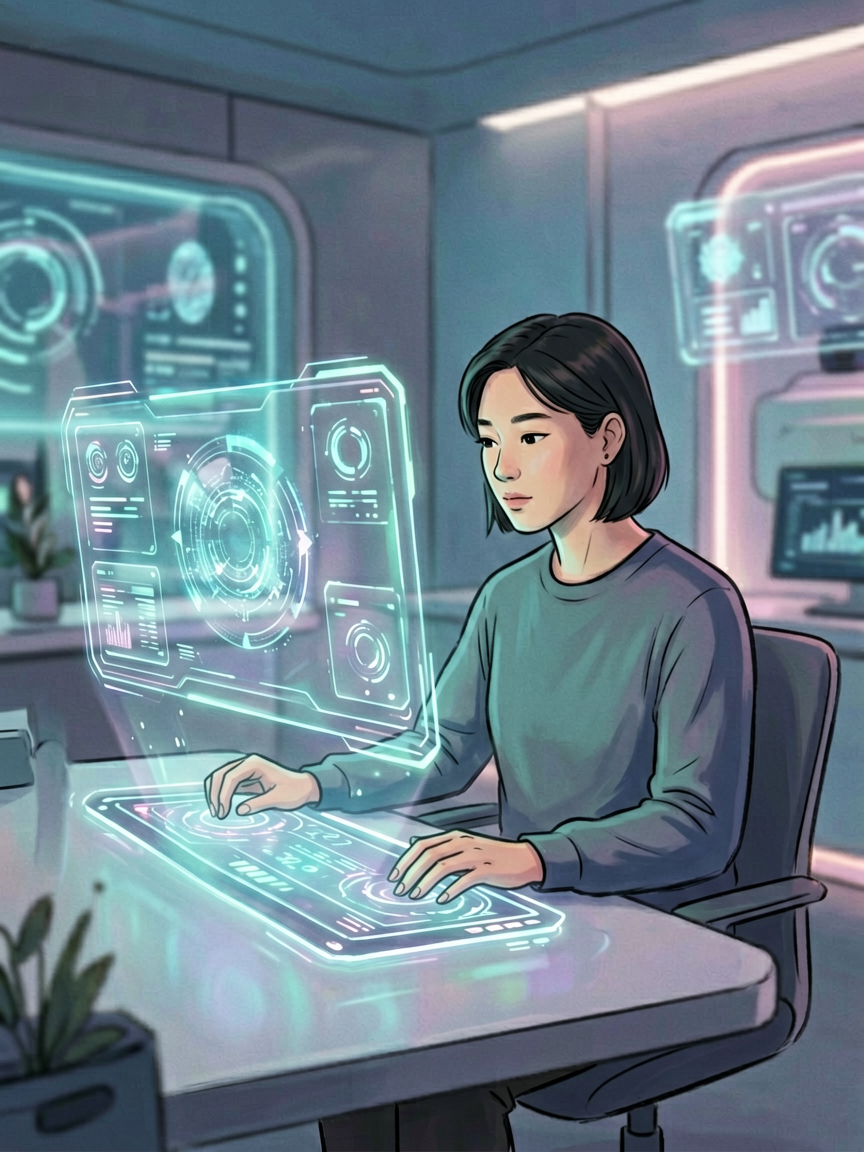 AI comic creation scene, creat