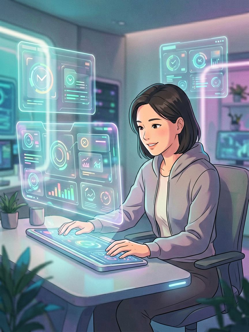 AI comic creation scene, creat